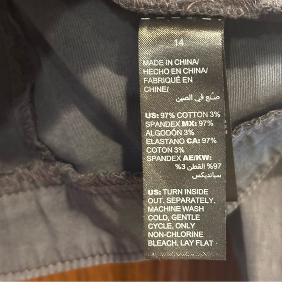 WHBM $160 Metallic Trim Utility Jacket  14 Slate Blue Stretch like new - Picture 8 of 12